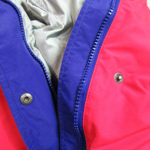 Vintage LL Bean Jacket Womens Large Red Down Bomber Nylon Coat USA Made 80s Zip - Picture 5 of 12